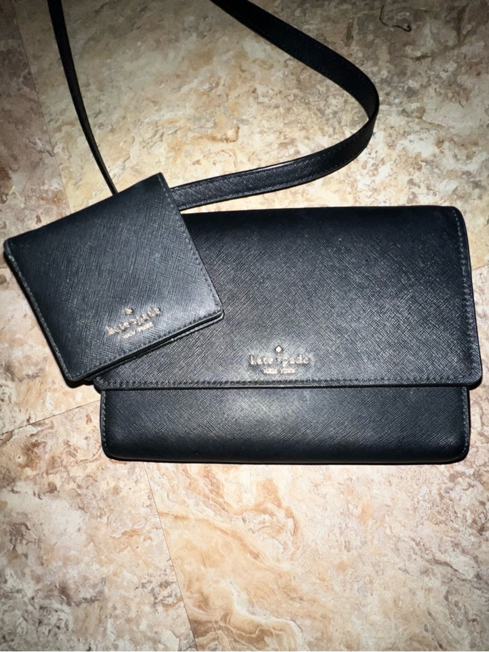 Kate Spade Black Crossbody Wallet Set